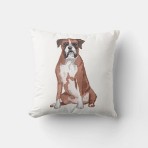 Boxer Hond Water Kleur Kunst Schilderen Kussen