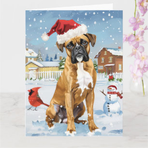 Boxer Hond Winter Wonderland Kerstvreugde Kaart