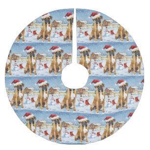 Boxer Hond Winter Wonderland Kerstvreugde Kerstboom Rok