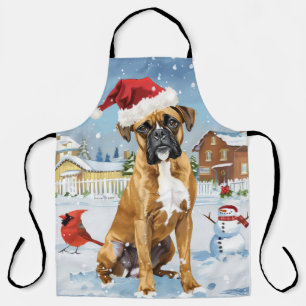 Boxer Hond Winter Wonderland Kerstvreugde Schort