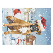 Boxer Hond Winter Wonderland Kerstvreugde Tafelkleed (Voorkant (Horizontaal))