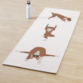Boxer hond yoga pose yogamat