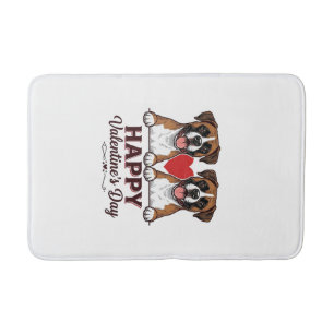 Boxer Honden Fijne Valentijnsdag Vintage Badmat
