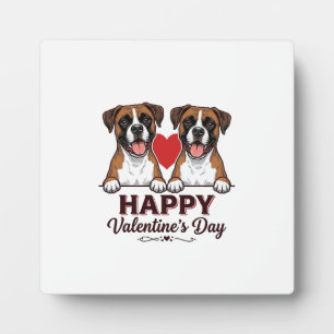 Boxer Honden Fijne Valentijnsdag Vintage Fotoplaat
