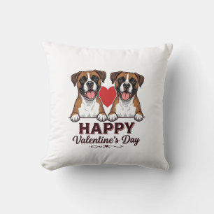 Boxer Honden Fijne Valentijnsdag Vintage Kussen