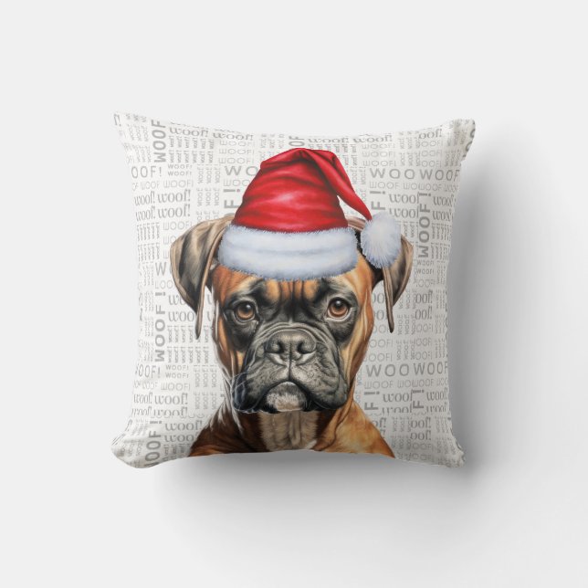 Boxer Hondenliefhebber kerstfeestdag Kussen (Voorkant)