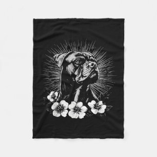 Boxer Hondenliefhebber Retro Style Tattoo _1 Fleece Deken