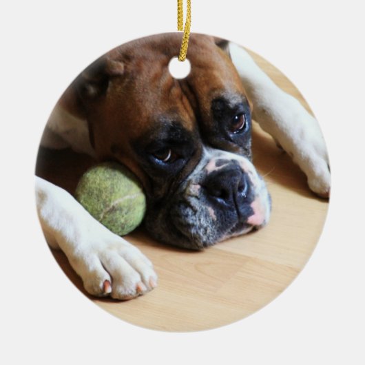 Boxer-hondenversiering Keramisch Ornament (Voorkant)