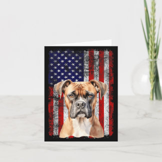 Boxer-hondliefhebber Amerikaanse vlag 4 juli Patri Kaart