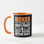 Boxer Ik probeer dingen grappig te maken Gezegde C Mok (Links)