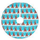 Boxer in sneeuw met kerstcadeaus kerstboom rok (Voorkant)