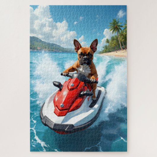 Boxer Jet Ski Strand Scene Legpuzzel (Verticaal)
