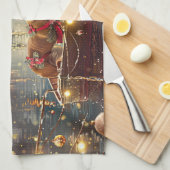 Boxer Kerst Feestelijke reis Theedoek (Quarter Fold)