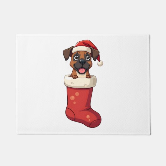 Boxer Kerst Sock Deurmat (Voorkant)