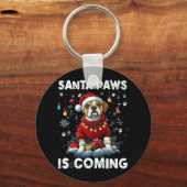 Boxer Kerstboom Lights Decorations Hondenliefhebbe Sleutelhanger (Voorkant)