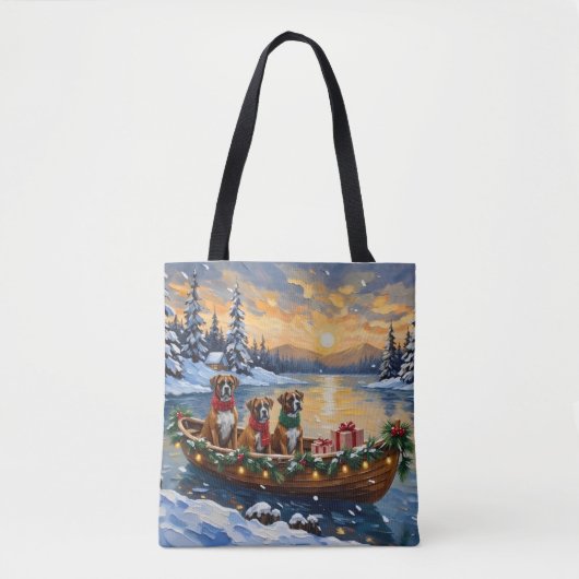 Boxer Kerstboot Vakantie Draagtas (Voorkant)