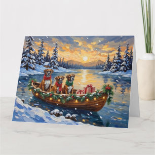 Boxer Kerstboot Vakantie Kaart