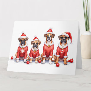 Boxer Kerstjurk Kerstman Hoed Kaart