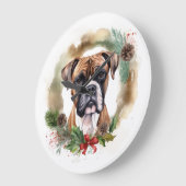 Boxer Kerstkrans Feestelijke Pup Grote Klok (Hoek)