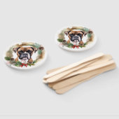 Boxer Kerstkrans Feestelijke Pup Handwaaier (Niet-gemonteerd)