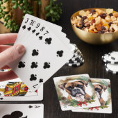 Boxer Kerstkrans Feestelijke Pup Pokerkaarten (Insitu)