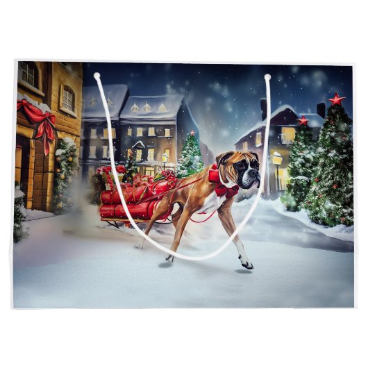 Boxer Kerstmis Feestelijk Seizoen Groot Cadeauzakje (Achterkant)