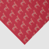 Boxer Kerstmis Hond Leuk Silhouet Rood Tissuepapier (Detail)