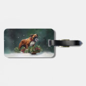 Boxer Kerstmis sneeuw winter Bagagelabel (Achterkant horizontaal)