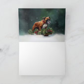 Boxer Kerstmis sneeuw winter Kaart (Binnen)