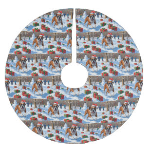 Boxer Kerstmis Sneeuwlandschap Kerstboom Rok
