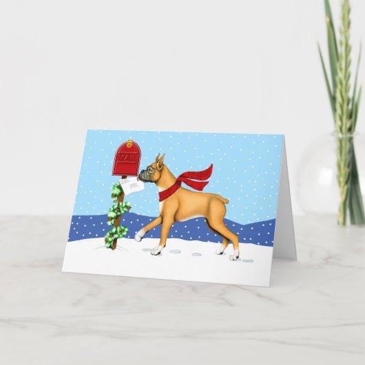 Boxer-kerstpost Feestdagen Kaart (Voorkant)