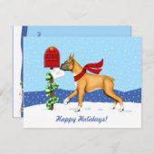 Boxer-kerstpost Kaart (Voorkant / Achterkant)