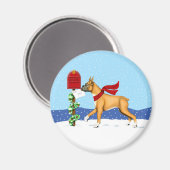 Boxer-kerstpost Magneet (Voorkant / Achterkant)