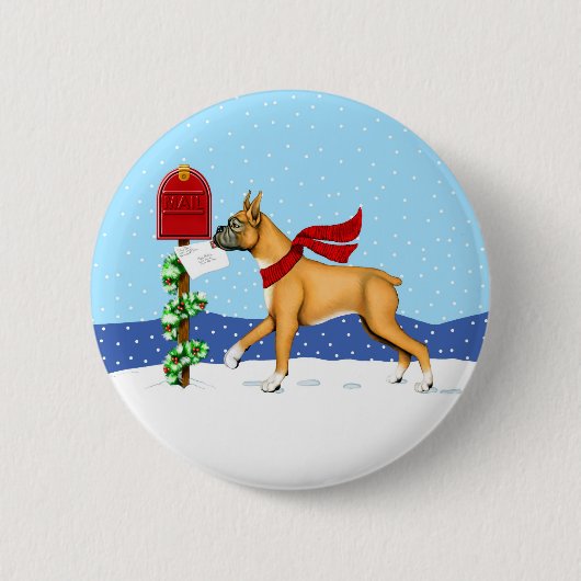 Boxer-kerstpost Ronde Button 5,7 Cm (Voorkant)