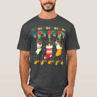 Boxer-kerstsokjes met kerstlampjes Pajama-familie T-shirt