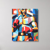 Boxer kubisme canvas afdruk (Voorkant)