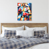 Boxer kubisme canvas afdruk (Insitu (Slaapkamer))