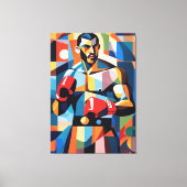 Boxer kubisme canvas afdruk (Voorkant)