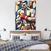 Boxer kubisme canvas afdruk (Insitu (Slaapkamer))