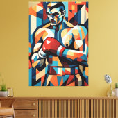 Boxer kubisme canvas afdruk (Insitu (Woonkamer))