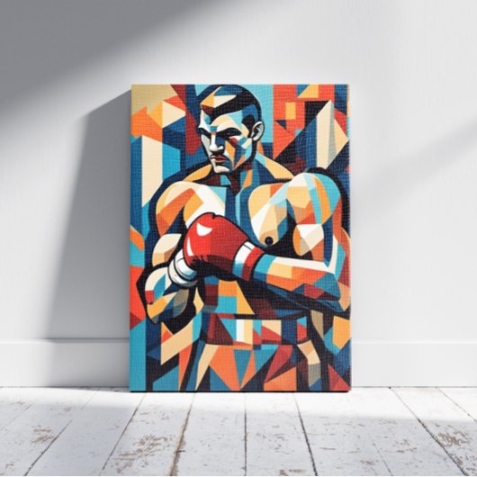 Boxer kubisme canvas afdruk