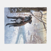 Boxer laat het sneeuwen Kerstmis Fleece Deken (Voorkant (Horizontaal))