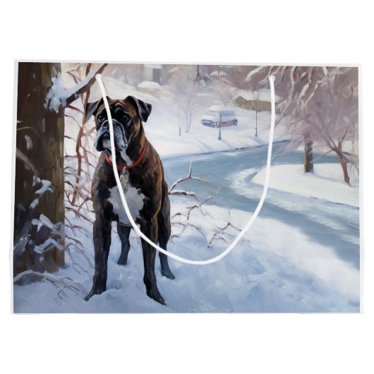 Boxer laat het sneeuwen Kerstmis Groot Cadeauzakje (Achterkant)
