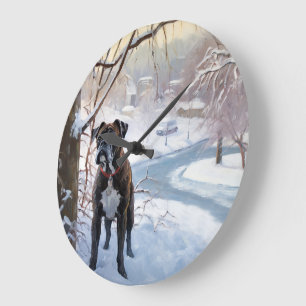 Boxer laat het sneeuwen Kerstmis Grote Klok