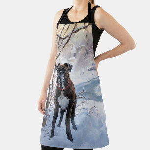 Boxer laat het sneeuwen Kerstmis Schort