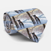 Boxer laat het sneeuwen Kerstmis Stropdas (Opgerold)