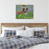 Boxer Laying in Bluebells Canvas Afdruk (Insitu (Slaapkamer))