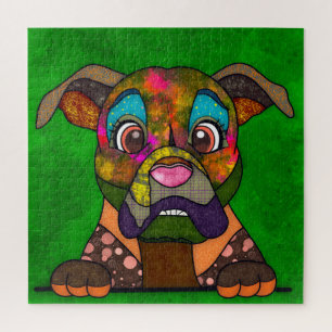 Boxer lelijke hond gelaat puzzel