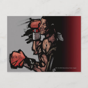 Boxer ligt neer briefkaart