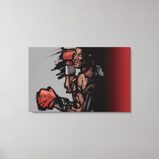 Boxer ligt neer canvas afdruk (Voorkant)